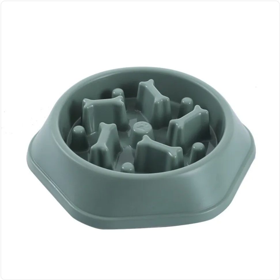 Gray slow feeder bowl for pets on a white background